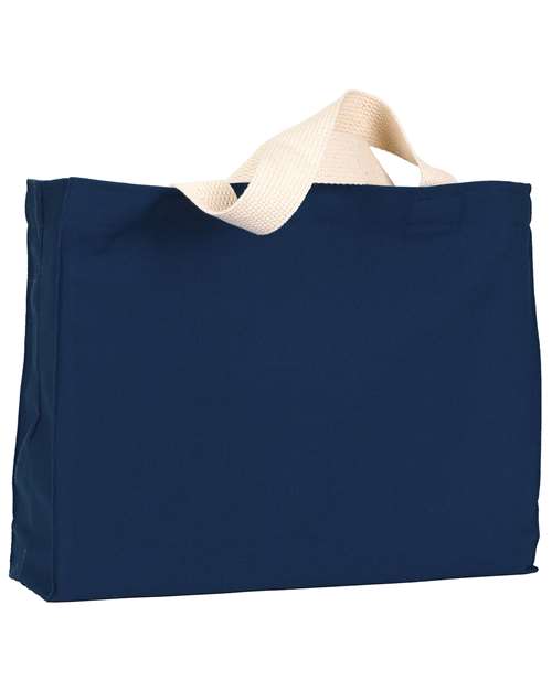 USA-Made Canvas Medium Gusset Tote Bag - Navy Front