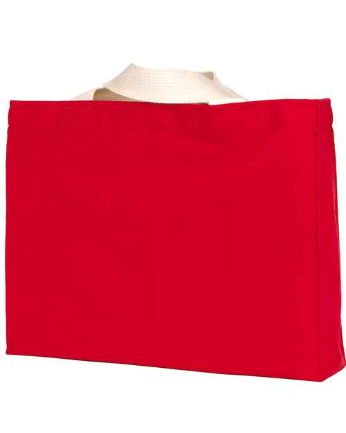USA-Made Canvas Medium Gusset Tote Bag - Red Back