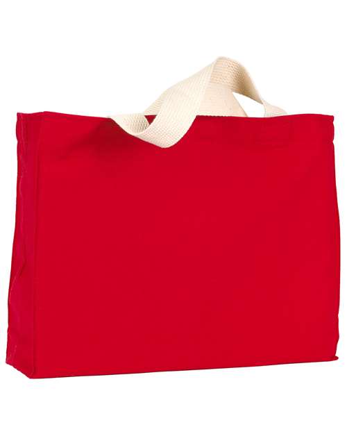 USA-Made Canvas Medium Gusset Tote Bag - Red Front