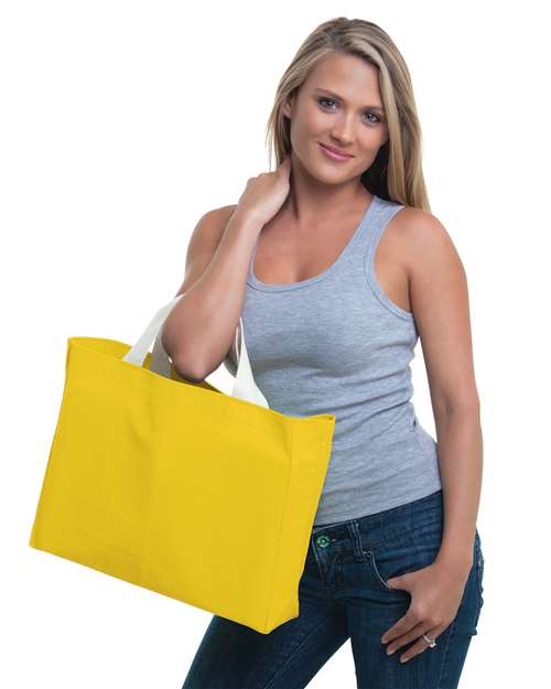 USA-Made Canvas Medium Gusset Tote Bag - Yellow Front
