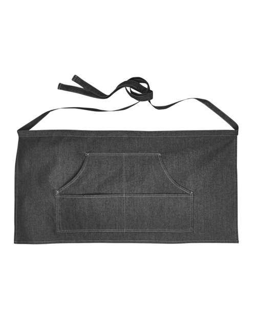 Jeans Stitch Denim Waist Apron - Black Denim Front