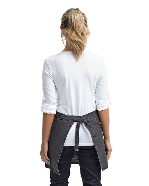Jeans Stitch Denim Waist Apron - Black Denim Back