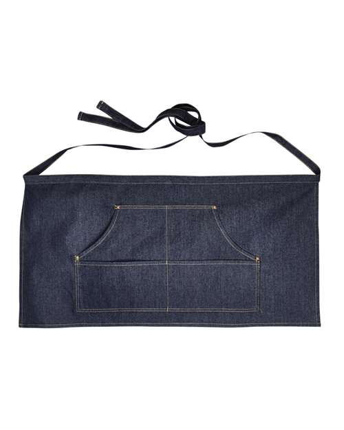 Jeans Stitch Denim Waist Apron - Indigo Denim Front