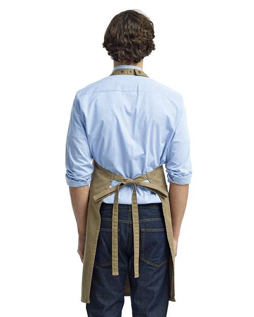 Chino Bib Apron - Khaki Back