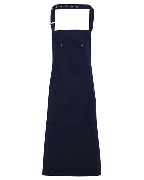 Chino Bib Apron - Navy Front