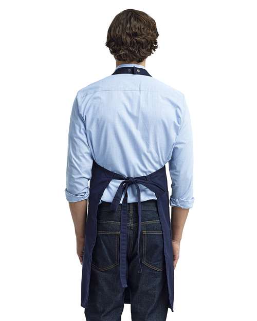 Chino Bib Apron - Navy Back