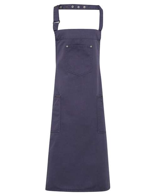 Chino Bib Apron - Steel Front