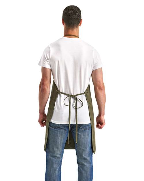 Artisan's Choice Double Pocket Canvas Apron - Olive Back