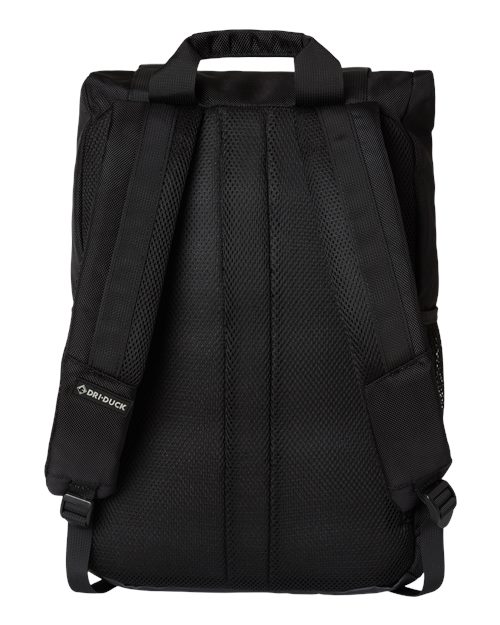 Roll Top Backpack - Black Back