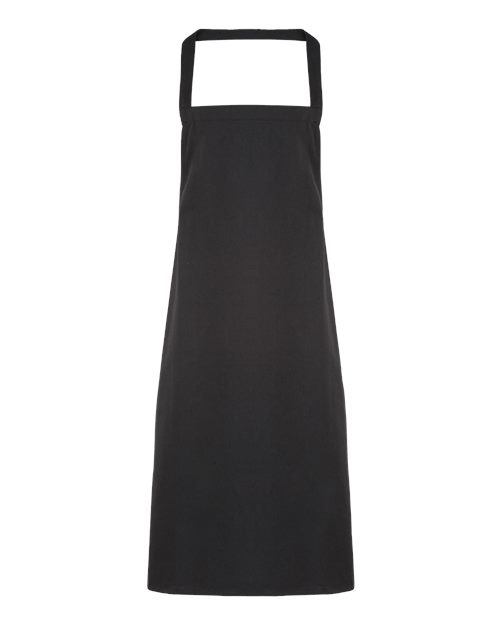 Organic Cotton Bib Apron - Black Front
