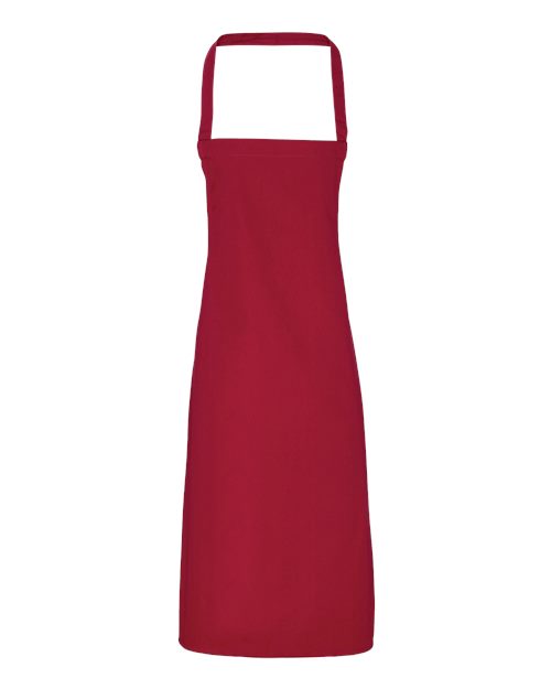 Organic Cotton Bib Apron - Burgundy Front
