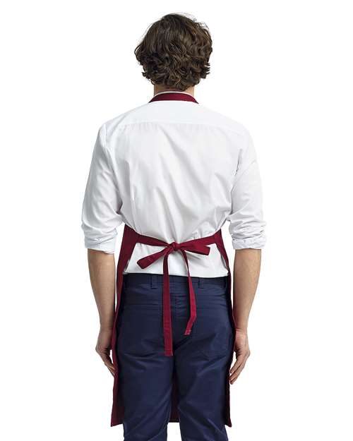 Organic Cotton Bib Apron - Burgundy Back