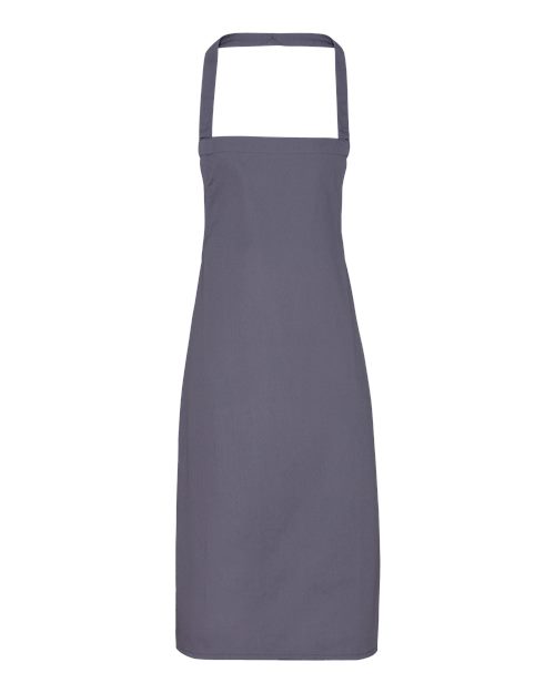 Organic Cotton Bib Apron - Dark Grey Front