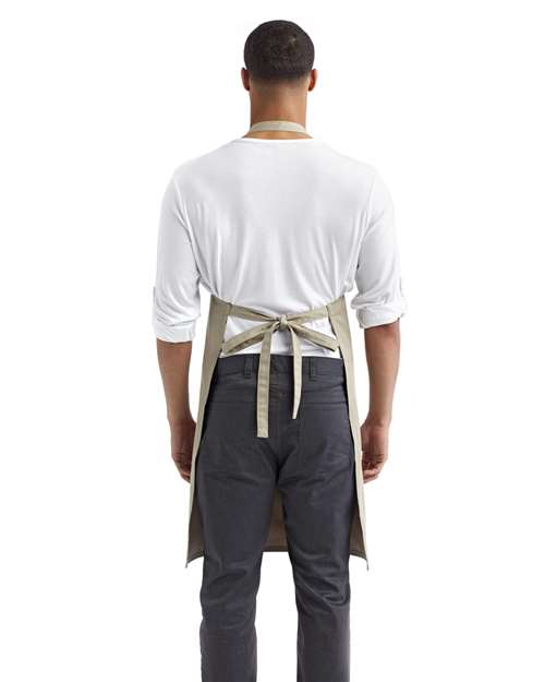 Organic Cotton Bib Apron - Khaki Back