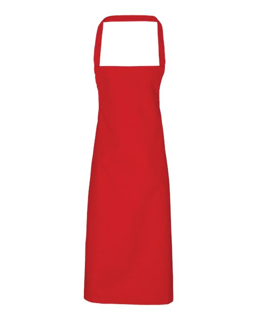Organic Cotton Bib Apron - Red Front