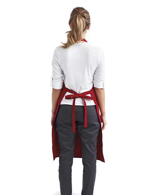 Organic Cotton Bib Apron - Red Back