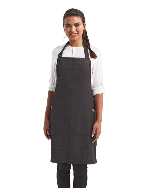 Regenerate Recycled Bib Apron - Black Denim Front
