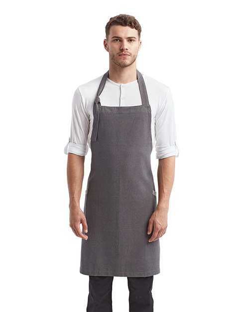 Regenerate Recycled Bib Apron - Grey Denim Front