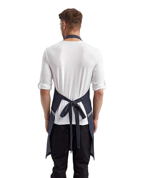 Regenerate Recycled Bib Apron - Indigo Denim Back
