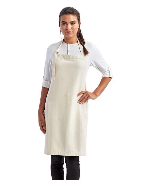Regenerate Recycled Bib Apron - Natural Front