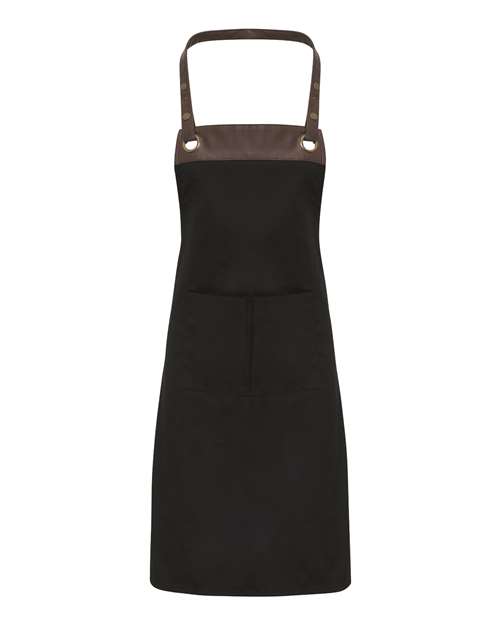 Espresso Bib Apron - Black/ Brown Front