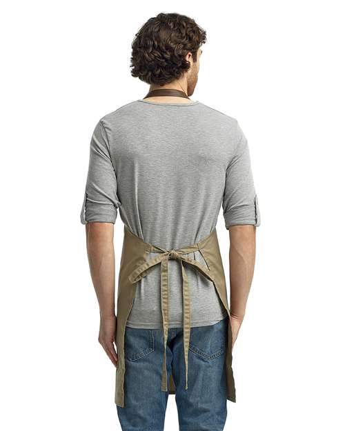 Espresso Bib Apron - Khaki/ Brown Back