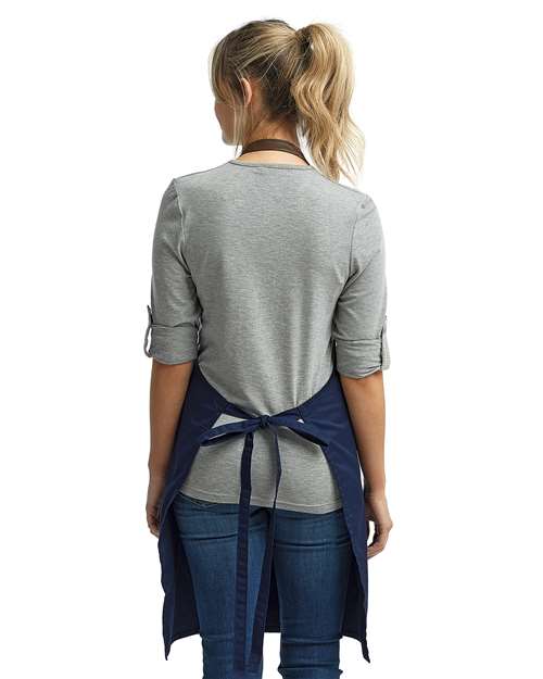 Espresso Bib Apron - Navy/ Brown Back