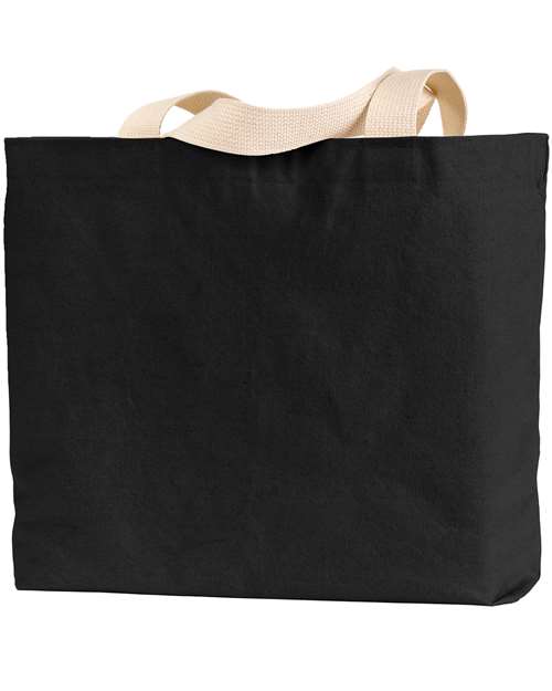 USA-Made Canvas Jumbo Tote Bag - Black Back