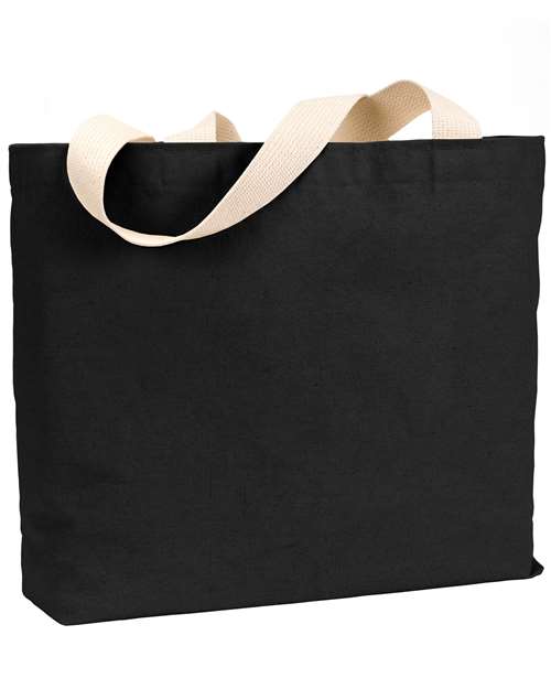 USA-Made Canvas Jumbo Tote Bag - Black Front