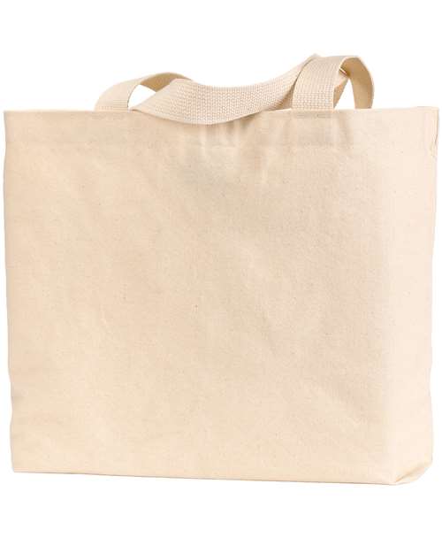 USA-Made Canvas Jumbo Tote Bag - Natural Back