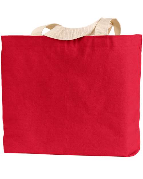 USA-Made Canvas Jumbo Tote Bag - Red Back