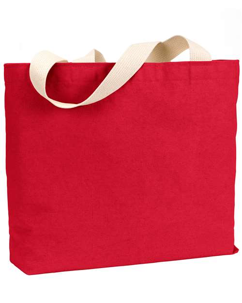 USA-Made Canvas Jumbo Tote Bag - Red Front