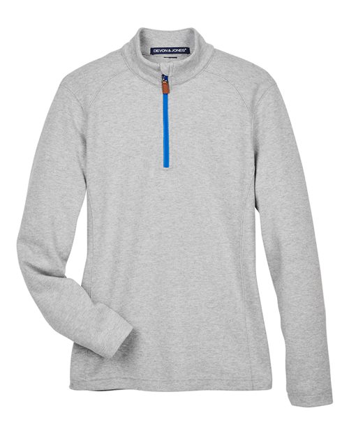 Women's DRYTEC20™ Performance Quarter-Zip Pullover - Grey Heather/ Grey H/ French Blue Front