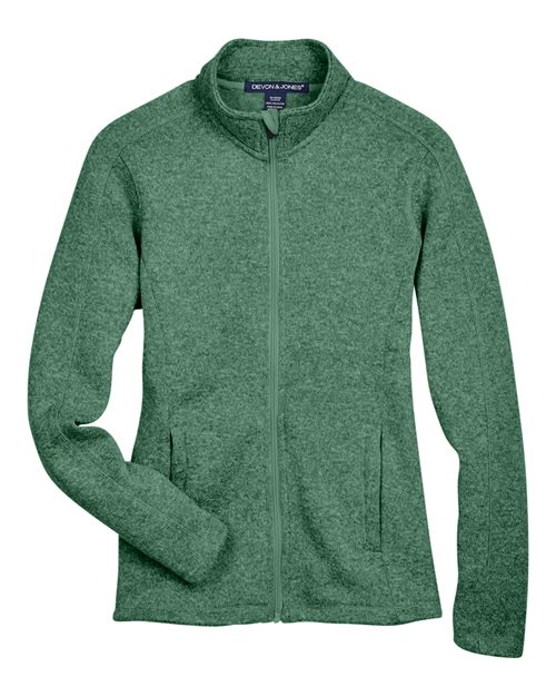 Women's Bristol Full-Zip Sweater Fleece Jacket - Forest Heather Front