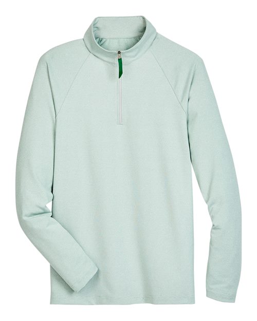 Men's CrownLux Performance® Clubhouse Micro-Stripe Quarter-Zip Pullover - Kelly Green Front