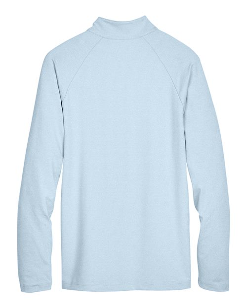 Men's CrownLux Performance® Clubhouse Micro-Stripe Quarter-Zip Pullover - Ocean Blue Back
