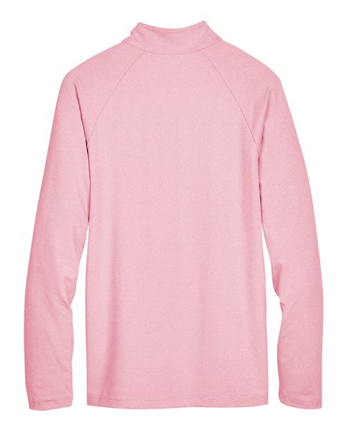 Men's CrownLux Performance® Clubhouse Micro-Stripe Quarter-Zip Pullover - Red Back