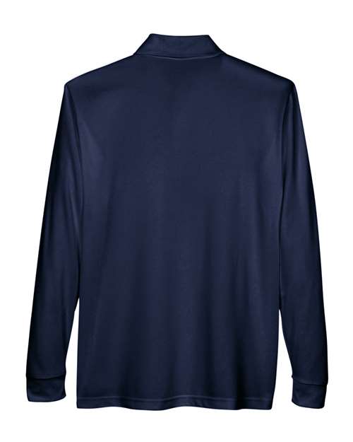 Men's Pinnacle Performance Long Sleeve Piqué Polo with Pocket - Classic Navy Back