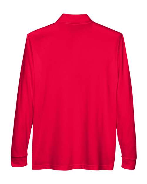 Men's Pinnacle Performance Long Sleeve Piqué Polo with Pocket - Classic Red Back