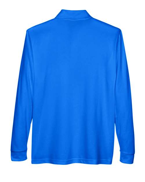 Men's Pinnacle Performance Long Sleeve Piqué Polo with Pocket - True Royal Back