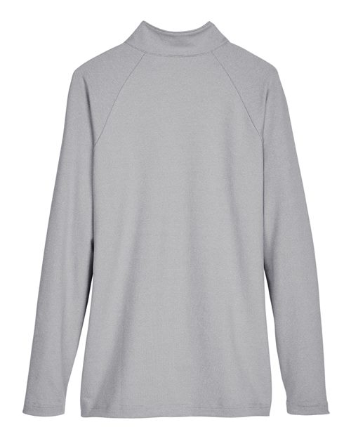 Women's CrownLux Performance® Clubhouse Micro-Stripe Quarter-Zip Pullover - Black Back