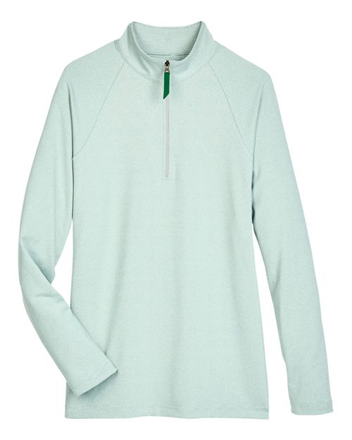 Women's CrownLux Performance® Clubhouse Micro-Stripe Quarter-Zip Pullover - Kelly Green Front