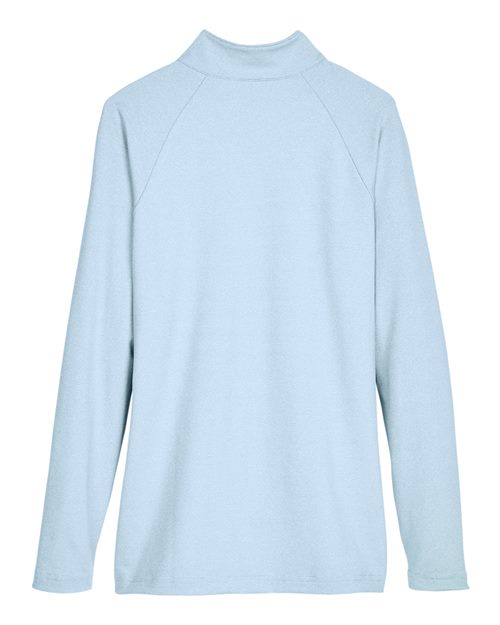 Women's CrownLux Performance® Clubhouse Micro-Stripe Quarter-Zip Pullover - Ocean Blue Back