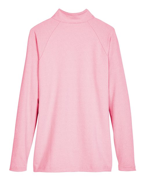 Women's CrownLux Performance® Clubhouse Micro-Stripe Quarter-Zip Pullover - Red Back