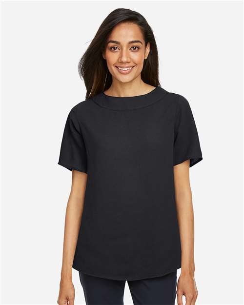 Devon & Jones Women's Perfect Fit™ Boat Neck Blouse - Model Front