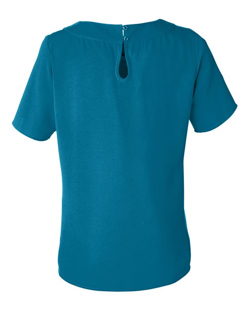 Women's Perfect Fit™ Boat Neck Blouse - Dark Teal Back