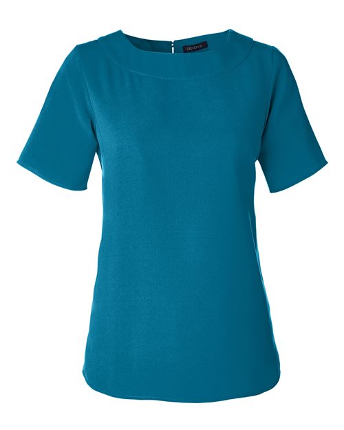 Women's Perfect Fit™ Boat Neck Blouse - Dark Teal Front