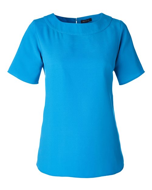 Women's Perfect Fit™ Boat Neck Blouse - Ocean Blue Front