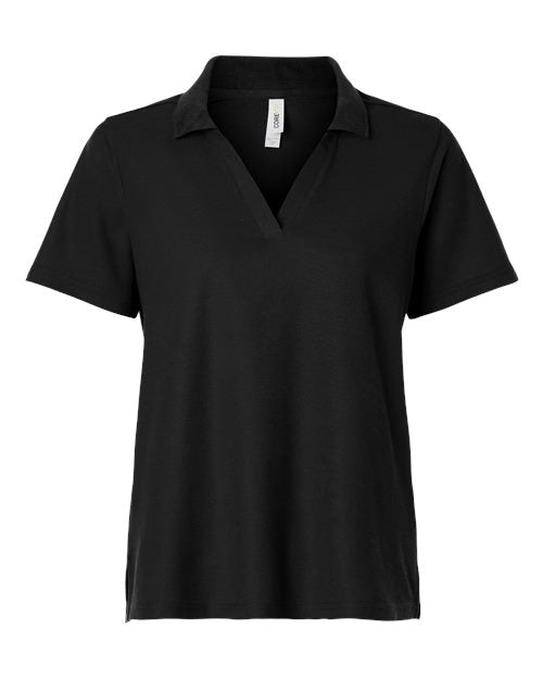 CORE365 Women's Resolve CVC Performance Pique Polo - Black Front