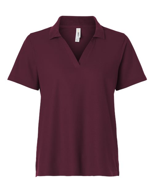 Women's Resolve CVC Performance Pique Polo - Burgundy Front